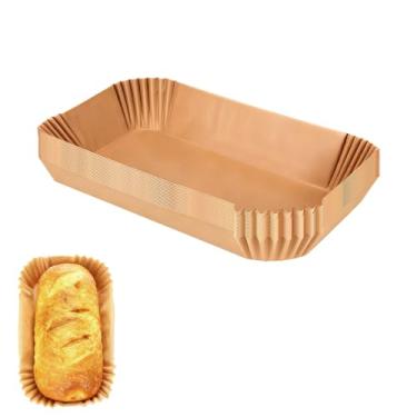 Imagem de Pacote com 50 forros de forma de pão para assar pão, 22 x 12 cm, papel antiaderente à prova de graxa, forro para assar pão, bolos, pão de banana, papel manteiga