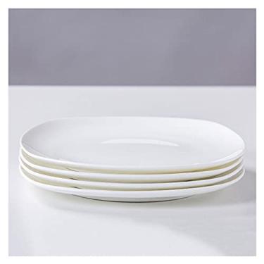Imagem de Prato de serviço conjunto de pratos de jantar de cerâmica 20 cm 25 cm conjunto de pratos para salada, macarrão, pratos de sobremesa e aperitivo, forno de microondas, lavável na lava-louças (conjunto