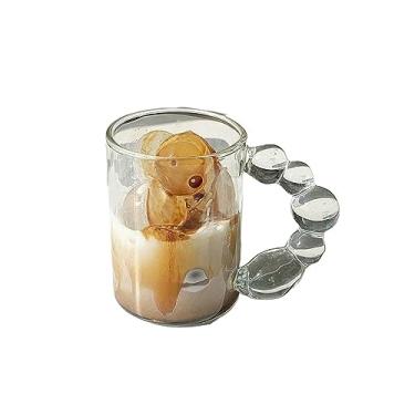Imagem de hezhuhe2258 Caneca de vidro caneca de café alça copo de água de vidro transparente canecas criativas canecas de café copos utensílios de mesa caneca de café