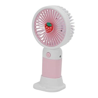 Imagem de Zhjvihx Ventilador Portátil, Base Separada de Carregamento Usb, Desenho Animado, Aparência de Morango, Ventilador Recarregável Portátil para Viagens Ao Ar Livre para Desktop