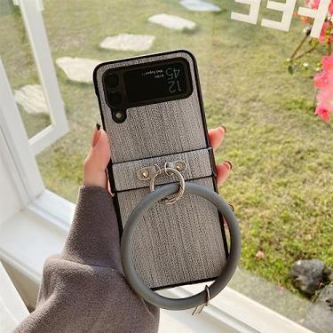Imagem de Pulseira Anel Listras Gradiente Estojo Sólido para Samsung Galaxy Z Flip 3 5G 4 Flip3 Z Flip4 Zflip4 Zflip3 Capa,A,para Z Flip 4