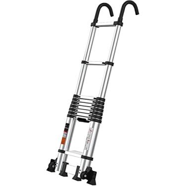 Imagem de OKUOKA Escada telescópica telescópica de extensão de escada de sótão, escada de sótão compacta industrial dobrável de alumínio multiuso para uso doméstico diário ou de emergência (tamanho: 6,3 m/20,7