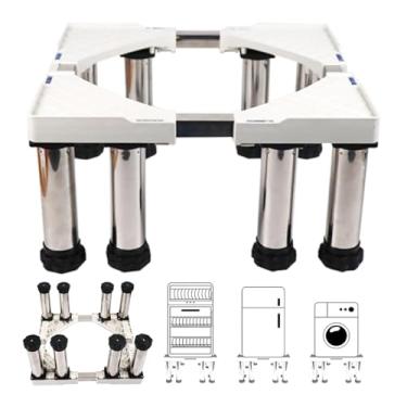 Imagem de Arruela Pedestal 28 Largo Universal 30 Pés Forte Máquina de Lavar Base Ajustável Aparelho Base de Geladeira Suporte Universal Base, Branco 20 cm