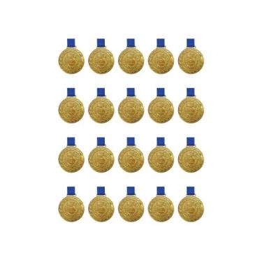 Imagem de Kit Com 20 Medalhas de Ouro M36 Honra ao Mérito Fita Azul Crespar