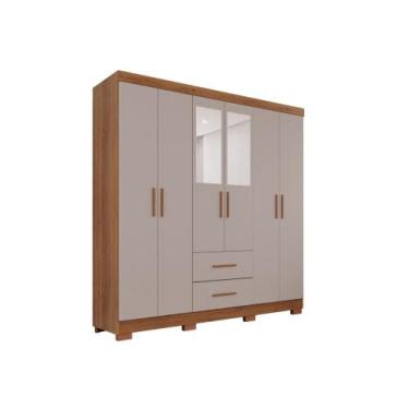 Imagem de Guarda-roupa Casal 6 Portas 2 Gavetas com Espelho Estrela Premium Sall
