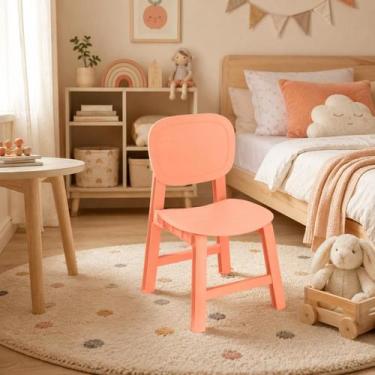 Imagem de Cadeira Infantil em Polipropileno Pipa 58cm x 45cm Rosa/Pêssego - Riva
