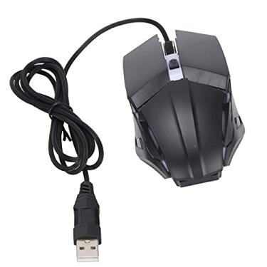 Imagem de Zyyini Mouse com fio, mouse de policarbonato com design ergonômico para escritório, mouse mecânico com retroiluminação RGB com luz de respiração, mouse com fio para computador, para PC/notebook/Windows XP/7/8/10