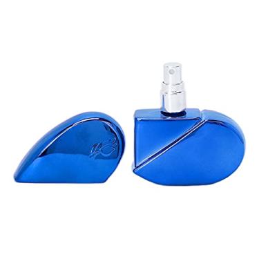 Imagem de Frasco de perfume atomizador recarregável de 25 ml, material de vidro, frasco de perfume em forma de coração para mulheres (azul)