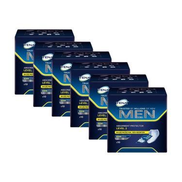 Imagem de Kit 6 Absorventes Tena men Level 2 Medium 10un cada