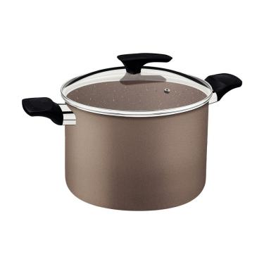 Imagem de Caldeirão Tramontina Milazzo Alumínio Antiaderente Starflon Max Amêndoa 26 Cm 9,6 L Tra...