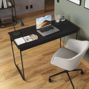 Imagem de Mesa Para Escritório Escrivaninha Ofiice 120 Cm Metal Criare Preto