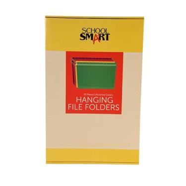 Imagem de School Smart Pasta de arquivo colorida de corte médio Manila Stock, 1/5, ofício, cores sortidas, pacote com 25
