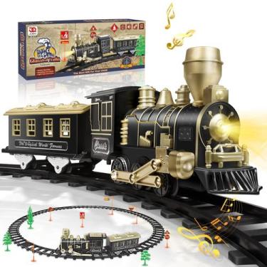 Imagem de Conjunto de trem JQ JUQU com luzes e sons para crianças de 3 anos ou m