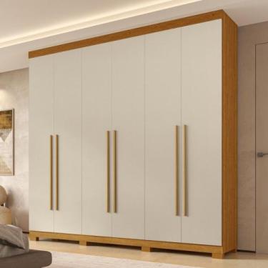 Imagem de Guarda Roupa Casal com Pés 6 Portas Em MDF Nubia ACP Móveis, Cinamomo 
