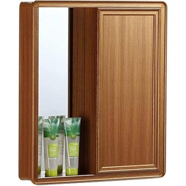 Imagem de AKALNNB Armários espelhados na parede armário de cosméticos para quarto, banheiro com espelho armário de parede de banheiro à prova de umidade com porta deslizante espelhada