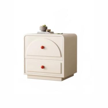 Imagem de Sofá-mesa, moderno, minimalista, estilo creme, mesa de cabeceira de madeira maciça, quarto, casa, pequeno, armário de armazenamento estreito, mesa pequena