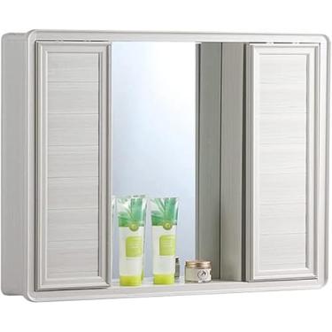 Imagem de AKALNNB Armários espelhados na parede armário de cosméticos para quarto, banheiro com espelho armário de parede de banheiro à prova de umidade com porta deslizante espelhada
