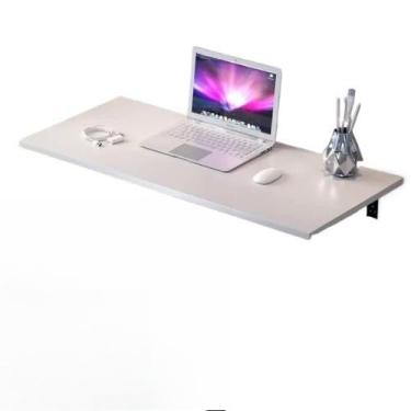 Imagem de Mesa Retratil dobravel Borda Quadrada 120cm x 50cm de parede cozinha americana casa nova(Branca)