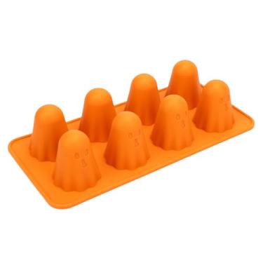 Imagem de POCREATION Forma de Silicone para Assar Fantasmas, Molde de Chocolate 3D Em Formato de Fantasma Com 8 Divisões e Design Antiaderente para Cubos de Gelo, Pudins, Decorações de Bolo e