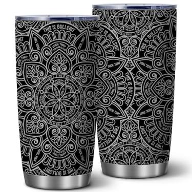 Imagem de ATHAND Copos engraçados, copo oculto com palavras de 600 ml, copo de café gelado a vácuo isolado a vácuo, caneca de café de viagem, presente de aniversário para amigos, mulheres, homens, 1 peça