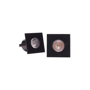 Imagem de Kit 2 Spots De Embutir Para Móvel Taschibra Pik Quadrado Led 1w Bivolt Preto 3000k Luz Amarela 15090324