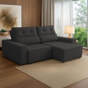 Imagem de Sofá Price 2 lugares 1,80m Linho Star Confort - VS Móveis, Chumbo