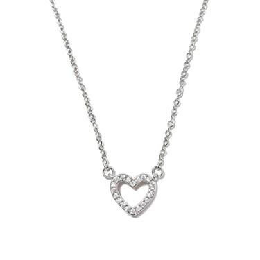 Imagem de Kairosia Colar feminino de zircônia cúbica banhado a ouro 14 K, colar de corrente com pingente moderno, joia feminina, presente de aniversário, leve, design de luxo