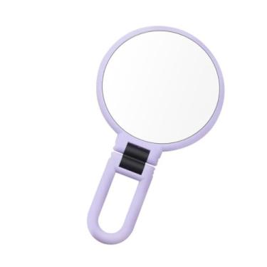 Imagem de Espelho de maquiagem com ampliação de 15 x, espelho giratório flexível de dupla face, moldura de metal iluminada por LED para mulheres, decoração de mesa de banheiro