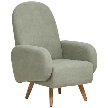 Imagem de Poltrona De Amamentação Fixa Pés Manu Dolce D02 Bouclê Verde Oliva C-199 - Lyam Decor