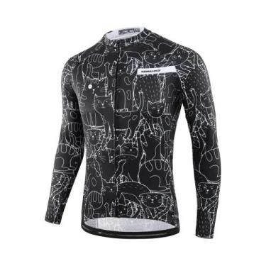 Imagem de Camisa De Ciclismo De Manga Longa Para Homens E Mulheres, Branca E Pre