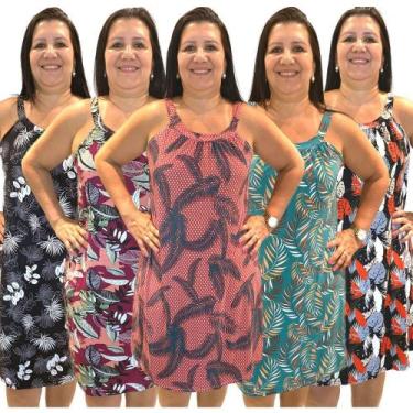 Imagem de Kit 5 Vestido Plus Size Feminino C Alcinha Soltinho Versátil - Felicit