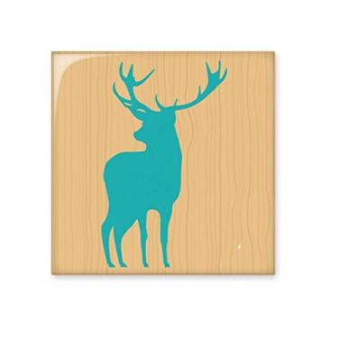 Imagem de Decalque brilhante de azulejo de cerâmica de grão de madeira azul de veado