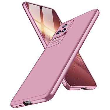 Imagem de LEMAXELERS Capa para Xiaomi Poco M5. Capa ultrafina de corpo inteiro, premium, fina, à prova de choque, capa de plástico rígido antiarranhões para Xiaomi Poco M5. 3 em 1 ouro rosa AR