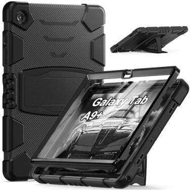 Imagem de RUGGYCASE Capa protetora resistente à prova de choque de grau militar para Samsung Galaxy Tab A9 Plus com protetor de tela embutido, suporte ultra-estável A9+, capa para modelo 2023 de 11 polegadas