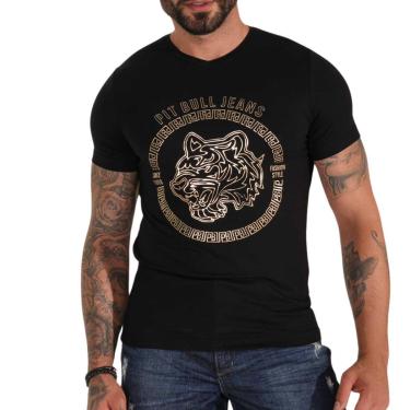 Imagem de Camiseta Masculina Preta Gola V Pitbull Jeans 79223-Masculino