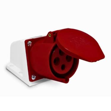 Imagem de Tomada Industrial de Sobrepor 380Vca Vermelho 32A 6H 3P+T
