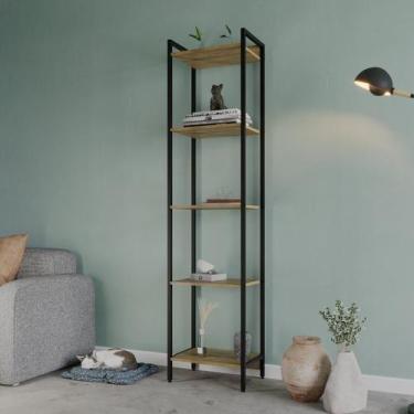 Imagem de Estante para Livros Industrial Aço Multiuso 5 Prateleiras 187cmx45cm A