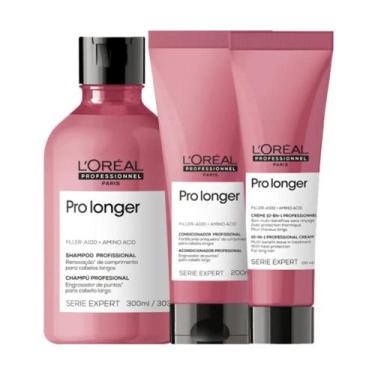Imagem de Kit loreal pro longer shampoo 300ml+condicionador 200ml+creme de pente