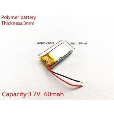 Imagem de Bateria RELOGIO Charge Hr 3,7v 60mah 3mm X 12mm X 20mm - bgb