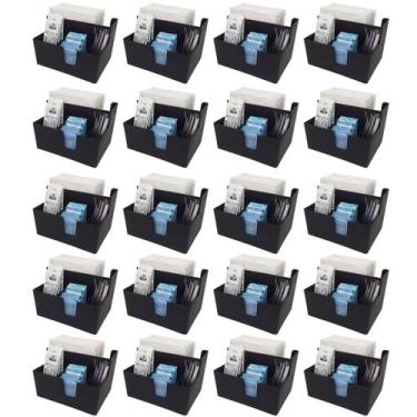 Imagem de Kit 20 Porta Sachês Guardanapo Açúcar Organizadores Bancada Preto - Co