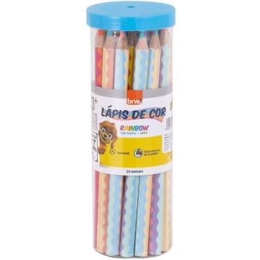 Imagem de Lápis de COR Sextavado Jumbo Rainbow BIG Pastel e Neon Pote com 24 Uni