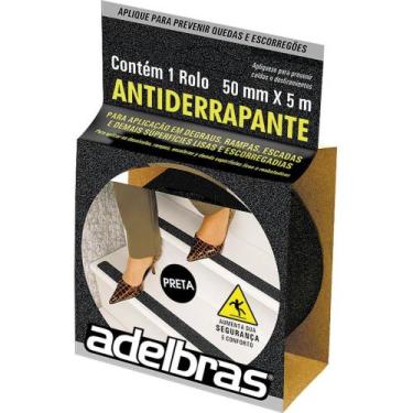 Imagem de Fita para Demarcacao de Solo Antiderrapante 50MMX5MTS Preta - Adelbras