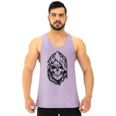 Imagem de Regata Menos Cavada Masculina MXD Conceito Death Skull, Lilás, GG
