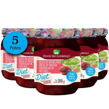 Imagem de Geleia Diet de Goiaba SAO LOURENCO 200g (5 Potes) - São Lourenço