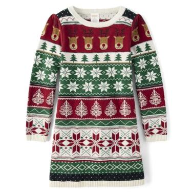 Imagem de Gymboree, Vestido suéter de manga comprida para crianças, Natal na cabana, 4T, Cabin Christmas, 4 Anos