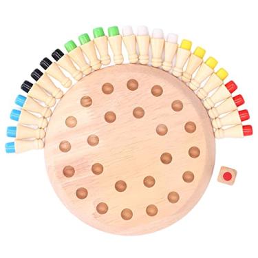 Imagem de OKJHFD Jogo De Xadrez Com Memória De Madeira, Xadrez Com Memória Colorida, Jogo De Tabuleiro De Blocos Engraçado, Brinquedo De Interação Pai-filho, Jogos Educacionais Inteligentes Para Meninos E Menin