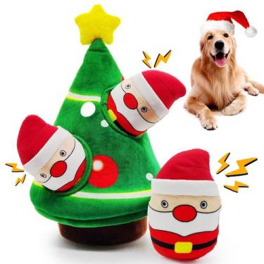 Imagem de Brinquedo de Natal para Cães Lilfrd - Árvore de Natal e Papai Noel