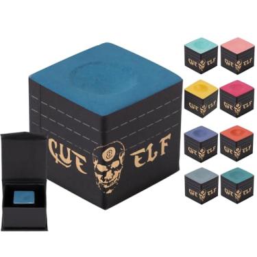 Imagem de CUEELF Giz de taco de bilhar com tecnologia de giz de bilhar com caixa de armazenamento incluída (azul)