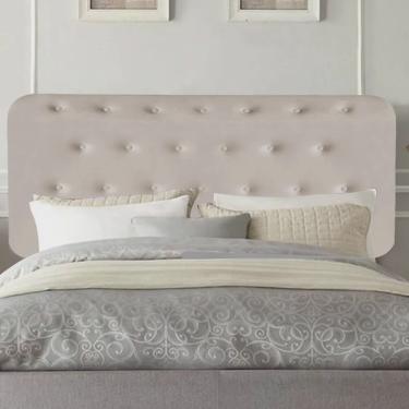 Imagem de Painel Estofada Brenda Botonê 195cm King Size Para Cama Box Quarto Suede Bege - Ahazzo Móveis
