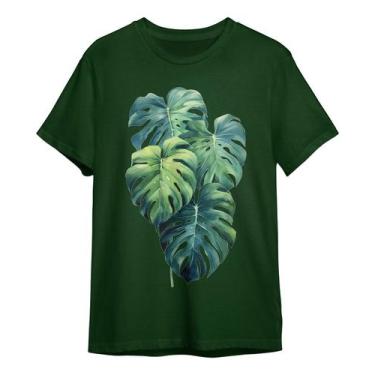 Imagem de Camiseta Floral Folhagem Feminina Costela De Adão Natureza - Lobo Sete